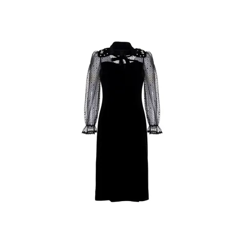 BESIONIA SS22 Long Sleeved Dresses Women's Black