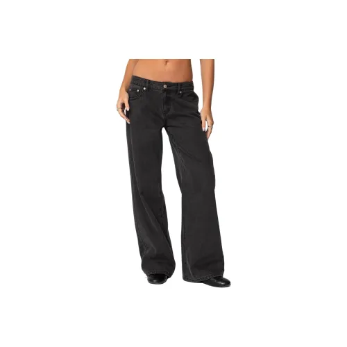 Edikted Bow Pocket Relaxed Jeans Women's Black Washable