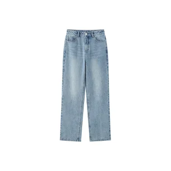 ZHOUMIAO Jeans Women's Washed Light Blue