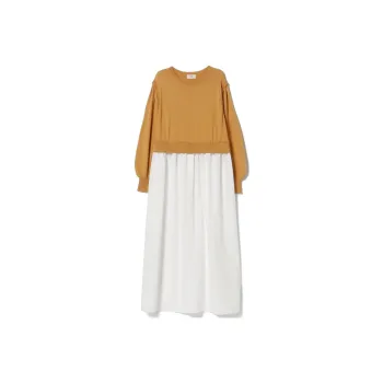 Beams Long Sleeved Dresses Women's Camel