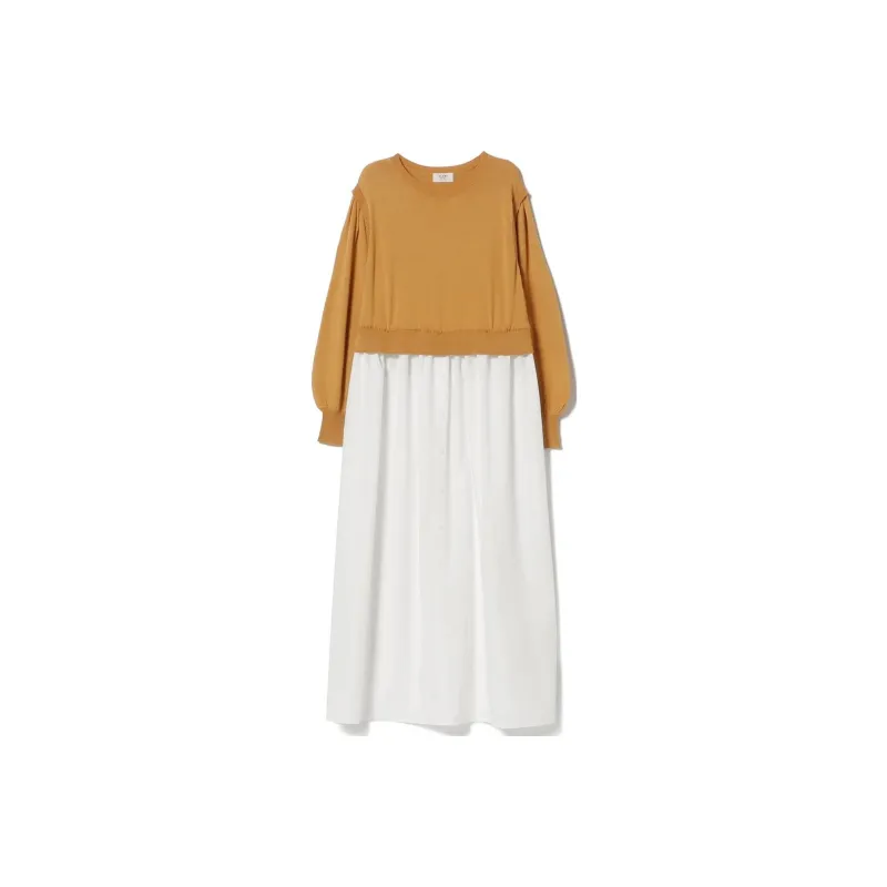 Beams Long Sleeved Dresses Women's Camel-0