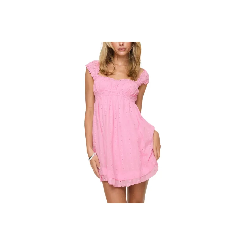 PRINCESS POLLY CARLITA MINI DRESS PETITE Short Sleeved Dress Women's PINK/Pink-0