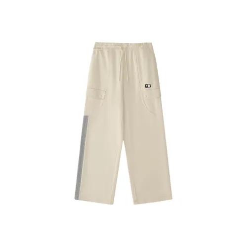 FILA FUSION Knitted Sports Pants Women's Gray Wheat