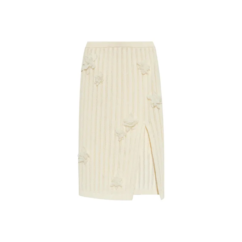 CASABLANCA Floral appliqué Midi Skirt-0