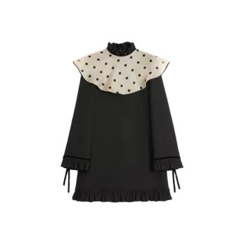Valentino Crepe Couture High Neck Mini Dress