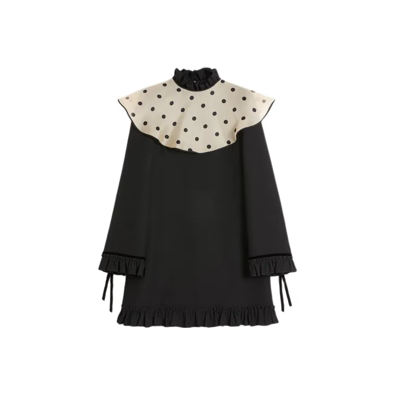Valentino Crepe Couture High Neck Mini Dress-0