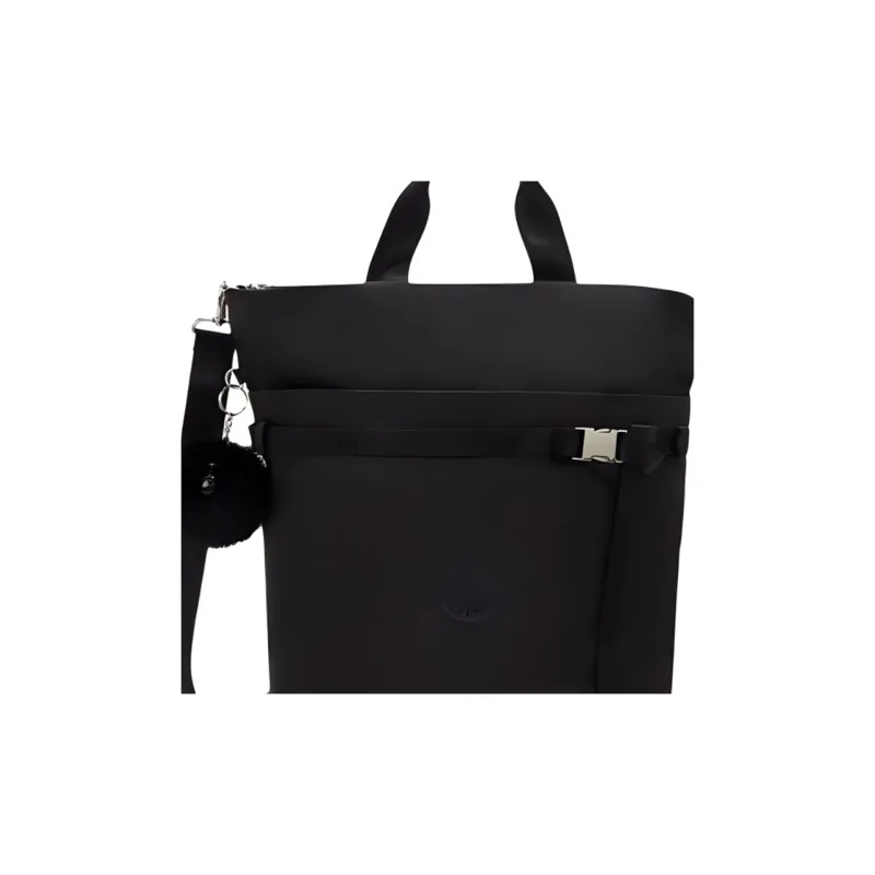 Kipling Polyester Tote Bag, Shopping Bag, Shoulder Bag, Handbag Small Size Women's Charcoal Black Ding-3