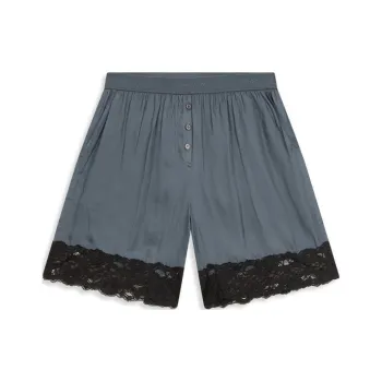 Open Yy LACE TRIM LOUNGE SHORTS Casual Shorts Women's CHARCOAL/Charcoal