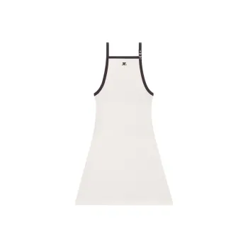 COURREGES Buckle Contrast Dress 'Lime Stone/Black'