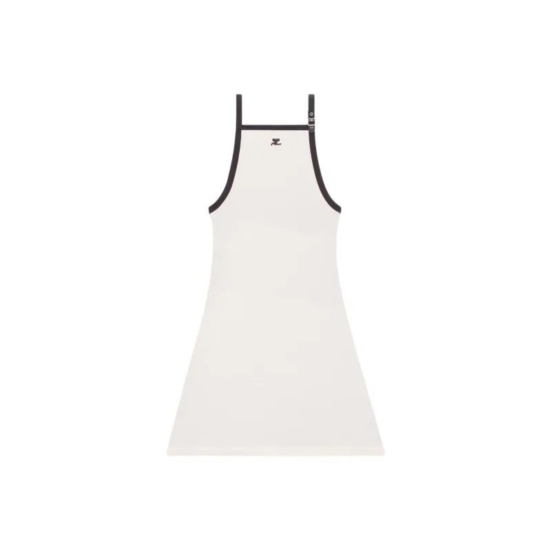 COURREGES Buckle Contrast Dress 'Lime Stone/Black'-0