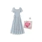 Blue Short-Sleeved Dress+Box