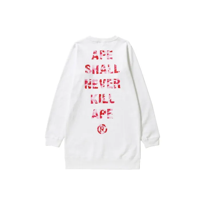 A BATHING APE Long-Sleeved Dresses Women's White-0