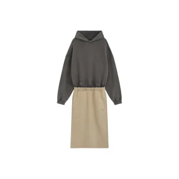 WE11DONE FW24 Long Sleeved Dress Women's Charcoal Gray