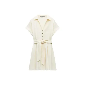 ZARA Short-Sleeved Dresses Women's Yellow