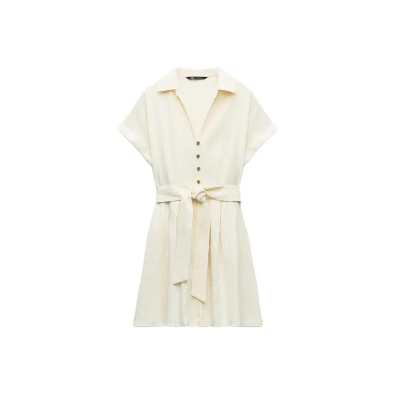 ZARA Short-Sleeved Dresses Women's Yellow-0
