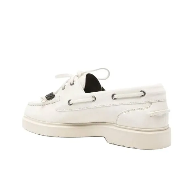Brunello Cucinelli Monili Chain Slip On Boat Shoes Women's-3