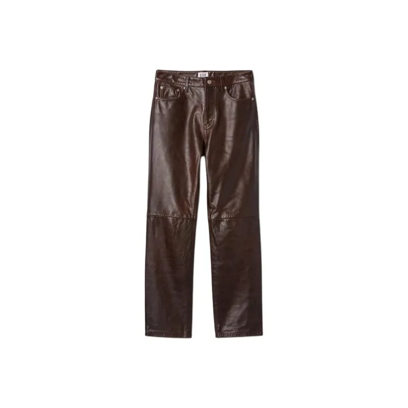 GAP Cult Gaia Collaboration Leather Pants Women's Brown-0