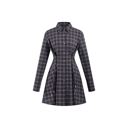 A21 Long Sleeved Dresses Women's Brown Blue