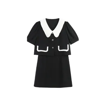 AFGGD Short Sleeved Dress Women's Black