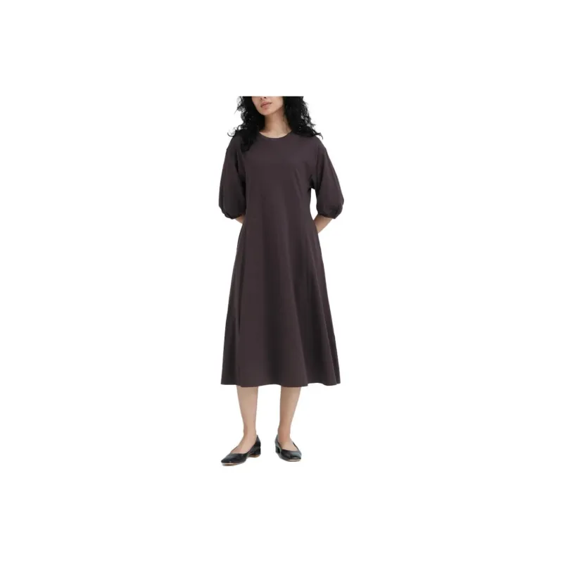 UNIQLO Short-Sleeved Dresses Women's Brown Black-0