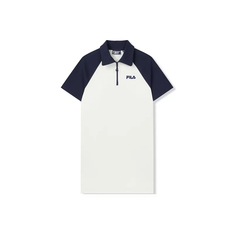 FILA Short Sleeved Dress Women's Cloud White-0