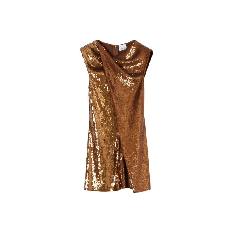 Burberry Sequined Jersey Dress 'Dark Birch Brown'-2