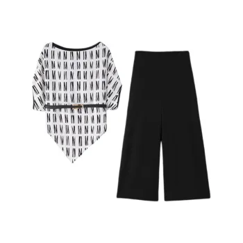 IHIMI Casual Suits Women's White+Black