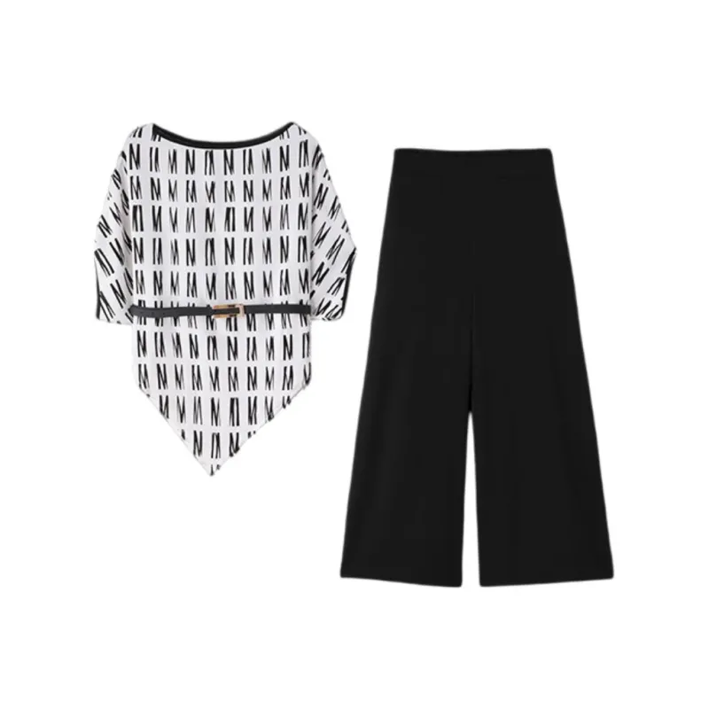 IHIMI Casual Suits Women's White+Black-0