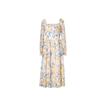 MeetMetro Long Sleeved Dresses Women's Print