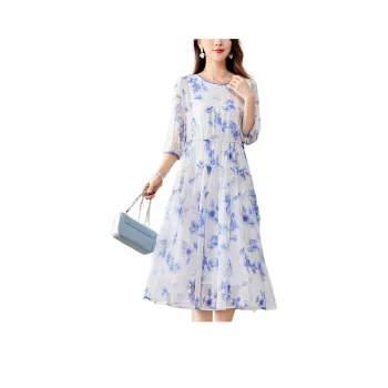 Ink Beauty SS24 Long-Sleeved Dresses Women's Blue
