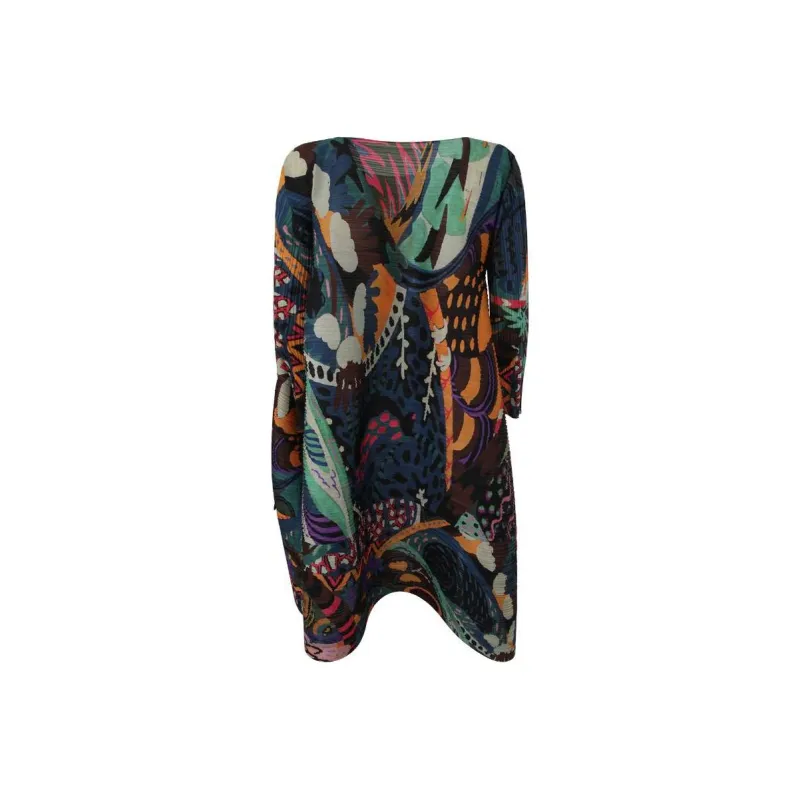PLEATS PLEASE ISSEY MIYAKE Snowrunner Graphic print Midi Dress-0