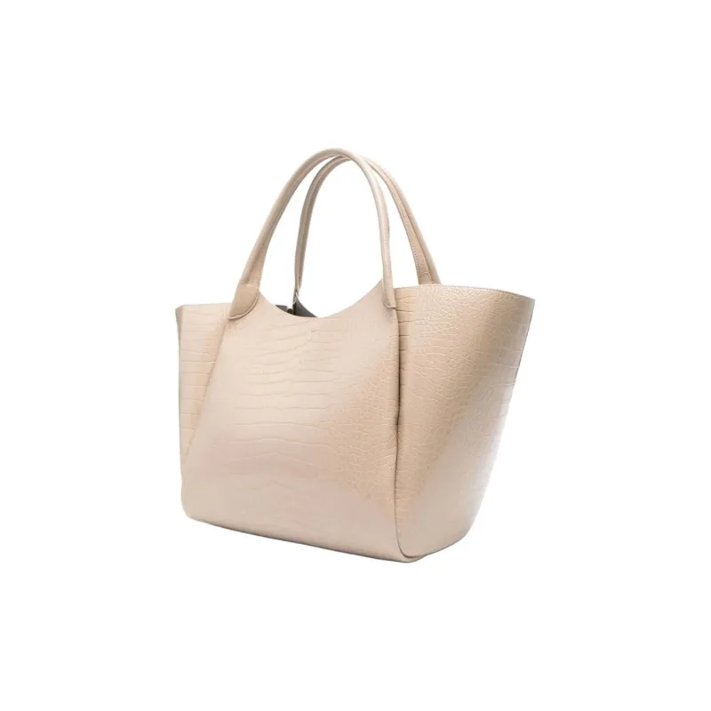 EMPORIO ARMANI PU Tote Bag, Shopping Bag, Handbag Tubas Women's Beige-1