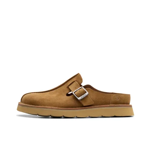 Clarks Abrasion Resistant Closed Toe Slippers Men's Dark Brown