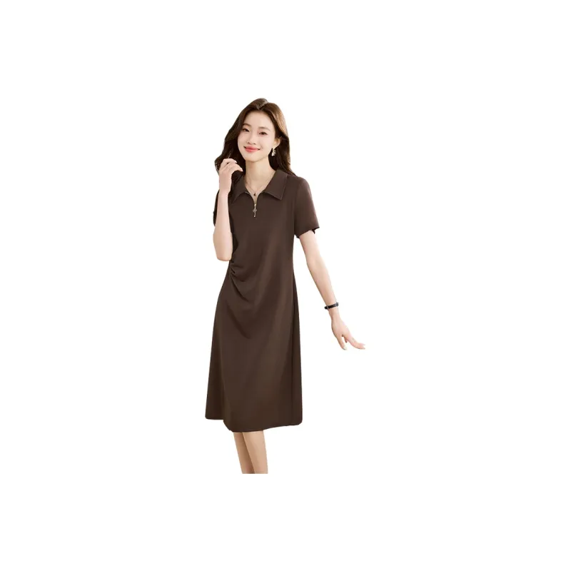 Cypress House Short Sleeved Dresses Women's Dark Coffee-0
