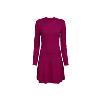 MISSONI Long Sleeved Dresses Women's Burgundy Purple