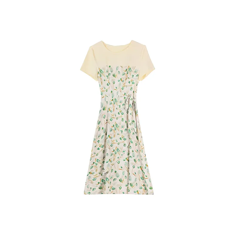 HUASJ Short Sleeved Dresses Women's Green Tulip-0