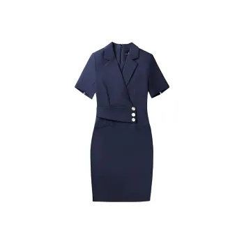 ONE SHALLOW Long-Sleeved Dresses Women's Navy Blue
