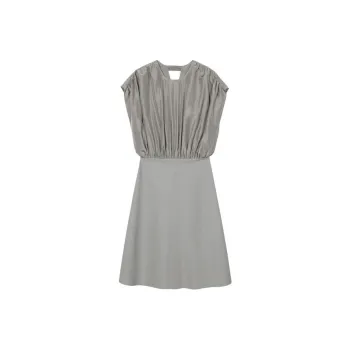 Jiangnan Commoner Sleeveless Dress Women's Cool Beige Gray 057