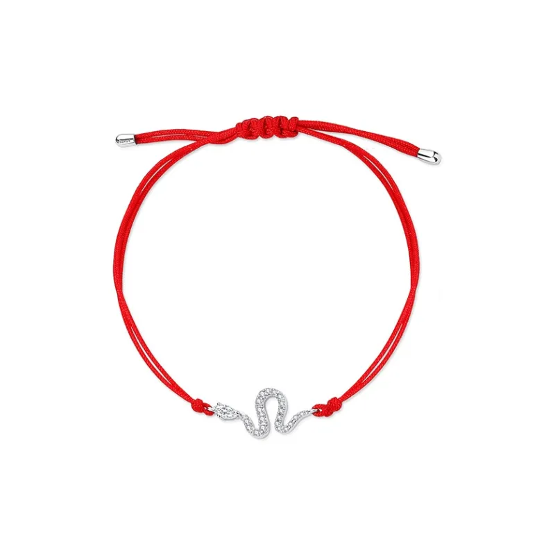 Agatha 925 Sterling Silver Red String Bracelet Unisex Red-1
