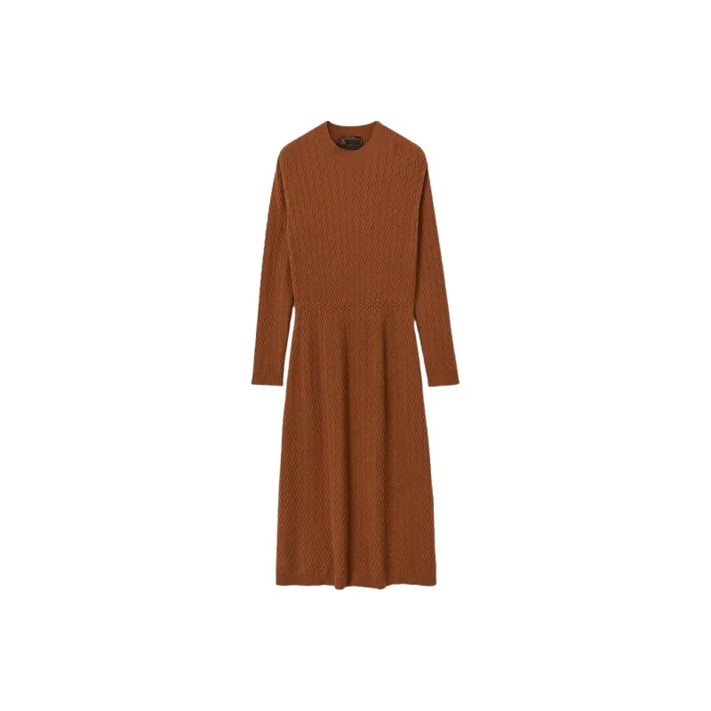 Loro Piana Long-Sleeved Dresses Women's Dark Brown-0
