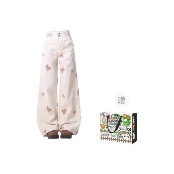 OURUOKE Jeans Women's Apricot