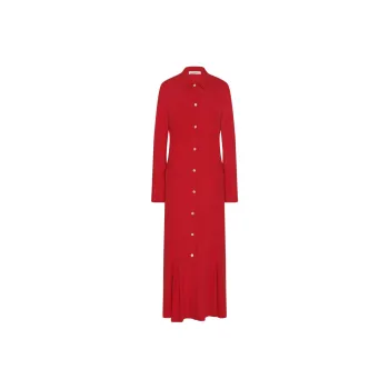THE ROW Buttoned Long-Sleeved Midi Dress
