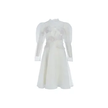 Marie Elie Long-Sleeved Dresses Women's White Purple