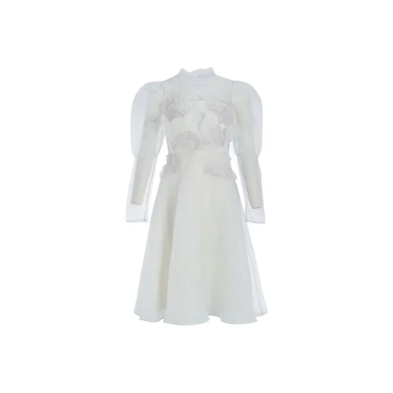 Marie Elie Long-Sleeved Dresses Women's White Purple-0