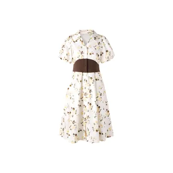 PEACEBIRD Short Sleeved Dresses Women's Ecru