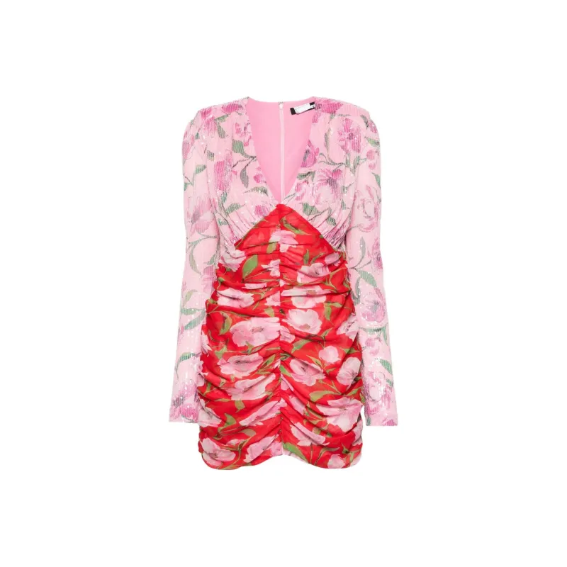 Rotate Sequin-Embellished Flower Printed Mini Dress-0