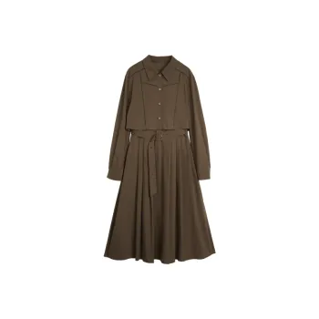 ELLE Long Sleeved Dresses Women's Coffee