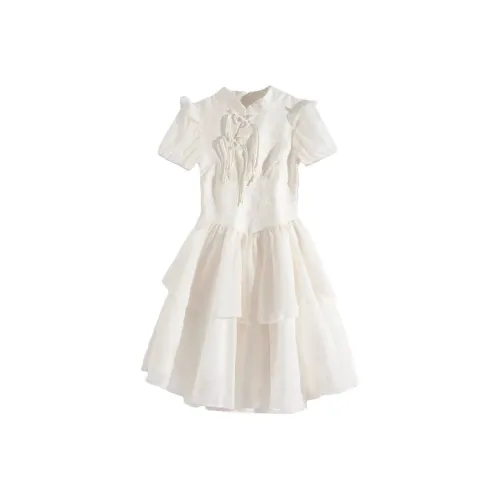 MOONCORE Short Sleeved Dress Women's White