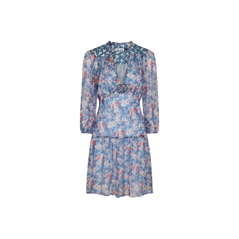 Rixo V-Neck Floral Printed Mini Dress-0