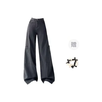 CPAURA Jeans Women's Gray+Bowknot Hair Tie Comes With